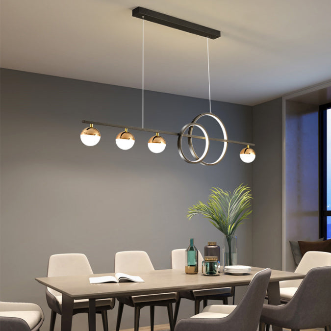 Modern Pendant Chandelier Linear Island Lighting Hanging Island Lights Glass Island Pendants