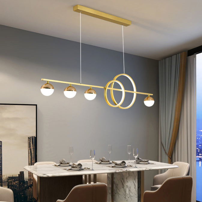 Modern Pendant Chandelier Linear Island Lighting Hanging Island Lights Glass Island Pendants