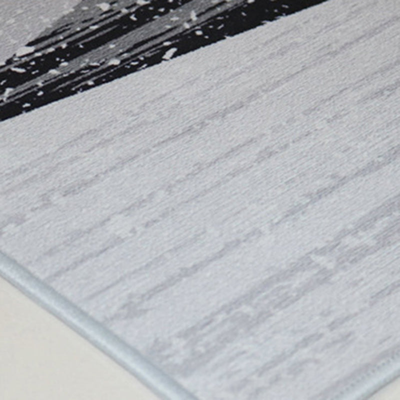 Red Living Room Indoor Rug Contemporary Plants Carpet Polyester Washable Rug