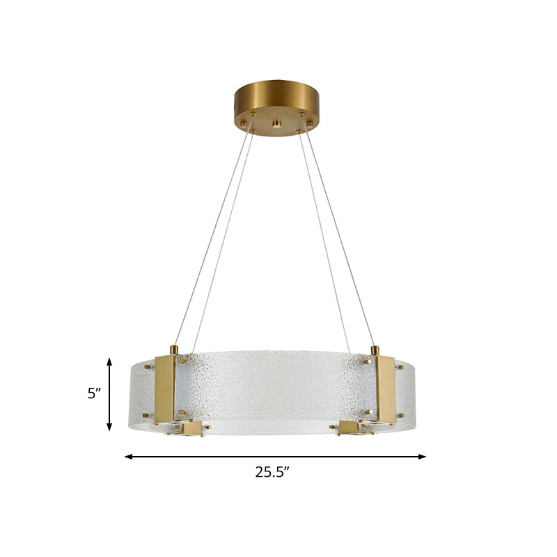 Kreisförmiger Anhänger Kronleuchter modernistisch gefrostetes Glas 6 Köpfe Gold Deckenhängung Lampe