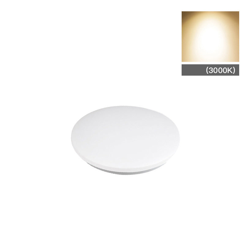 Weiße, kreisförmige LED-Deckenleuchte im modernen, prägnanten Aluminium-Einbaustil mit Acrylschirm