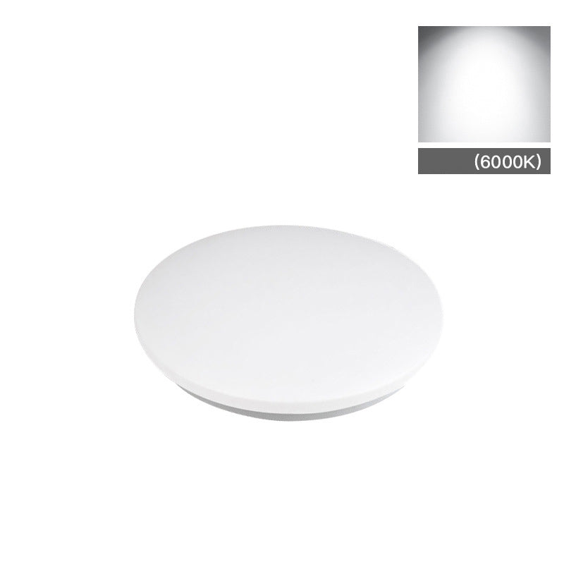 Weiße, kreisförmige LED-Deckenleuchte im modernen, prägnanten Aluminium-Einbaustil mit Acrylschirm