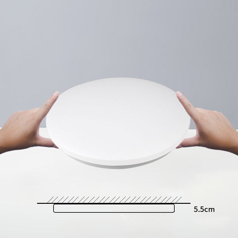 Weiße, kreisförmige LED-Deckenleuchte im modernen, prägnanten Aluminium-Einbaustil mit Acrylschirm