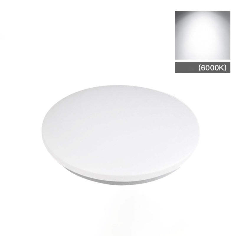 Weiße, kreisförmige LED-Deckenleuchte im modernen, prägnanten Aluminium-Einbaustil mit Acrylschirm