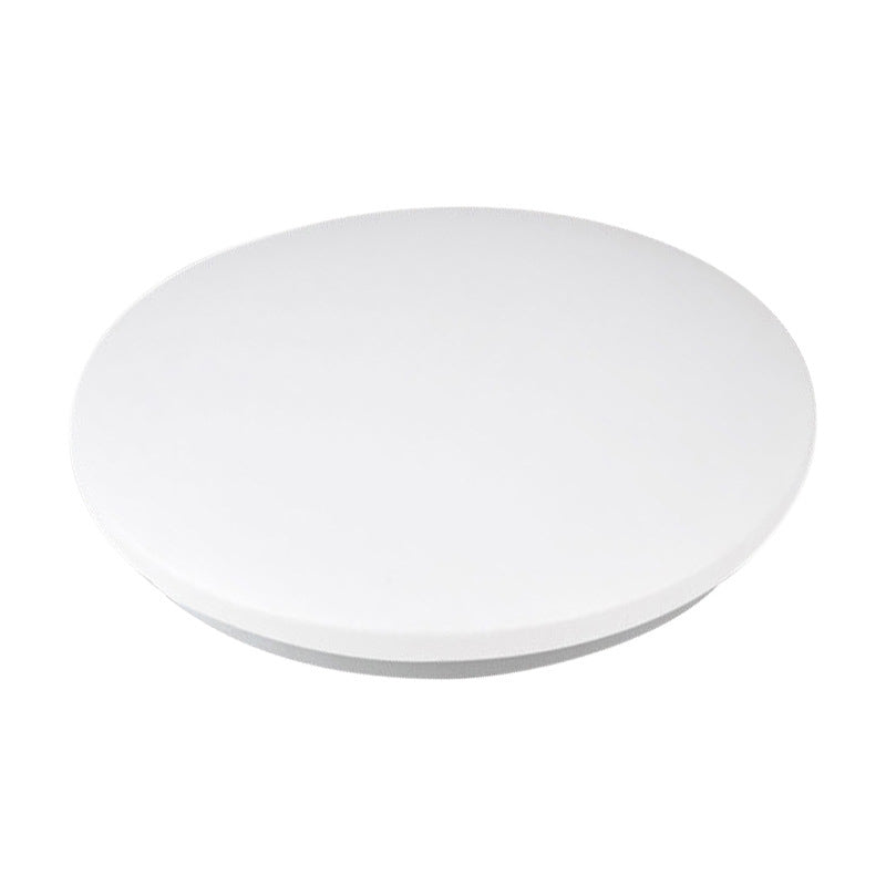 Weiße, kreisförmige LED-Deckenleuchte im modernen, prägnanten Aluminium-Einbaustil mit Acrylschirm