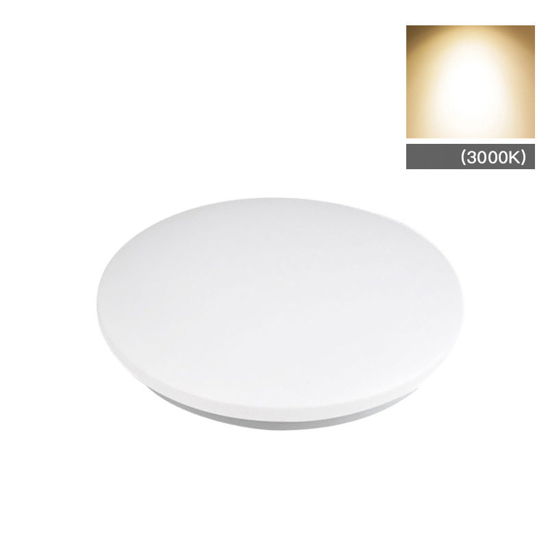 Weiße, kreisförmige LED-Deckenleuchte im modernen, prägnanten Aluminium-Einbaustil mit Acrylschirm