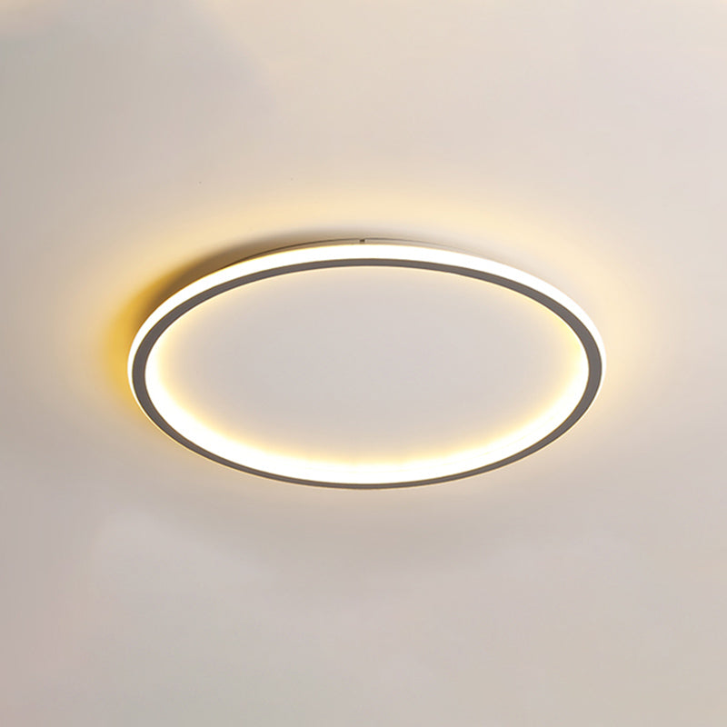 Moderne minimalistische ronde LED-plafondlamp aluminium binneninbouw met siliconen kap