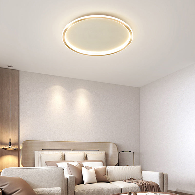 Moderne minimalistische ronde LED-plafondlamp aluminium binneninbouw met siliconen kap