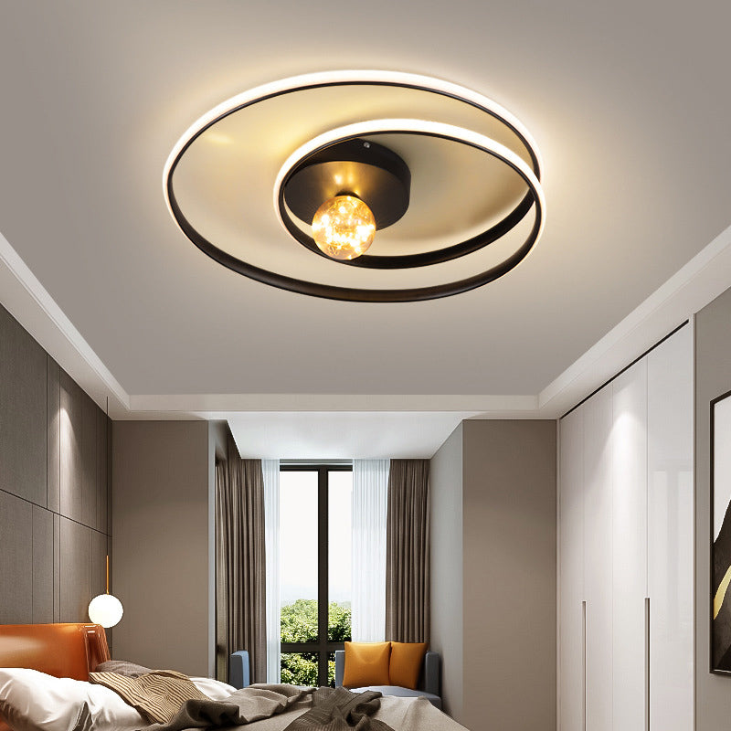 Modern Creative LED Ceiling Light Aluminium Linear Ceiling Fixture with Silica Gel Shade