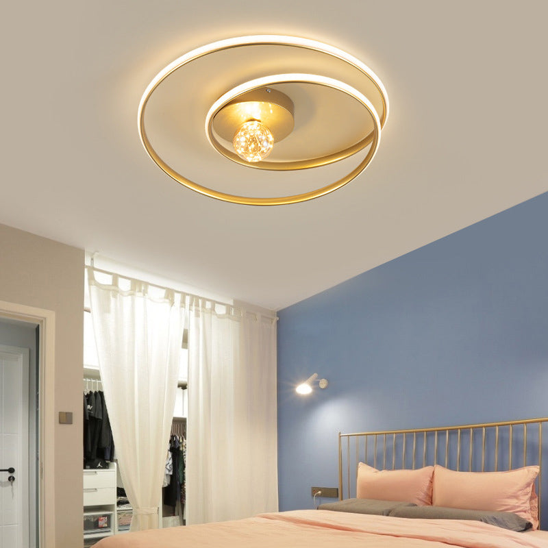 Modern Creative LED Ceiling Light Aluminium Linear Ceiling Fixture with Silica Gel Shade