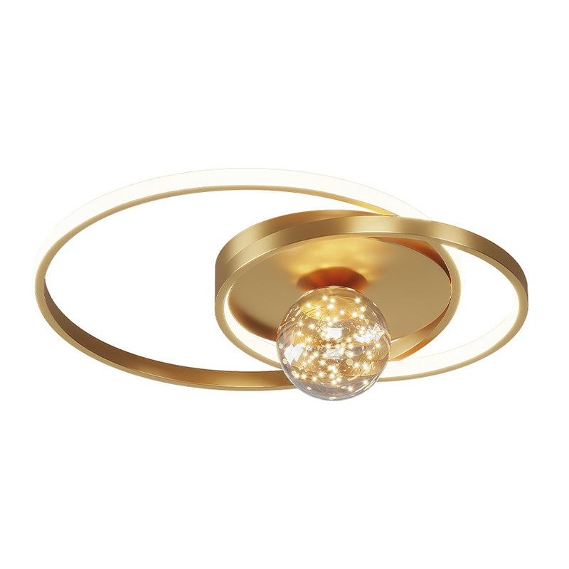 Plafonnier LED circulaire créatif moderne en aluminium à 3 lumières avec abat-jour en acrylique