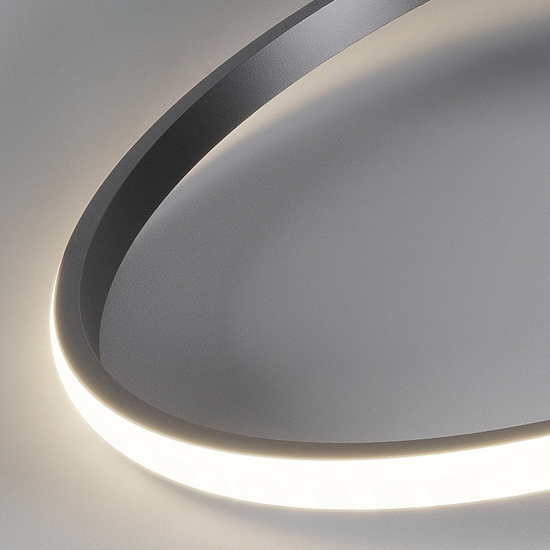 Plafonnier LED circulaire créatif moderne en aluminium à 3 lumières avec abat-jour en acrylique