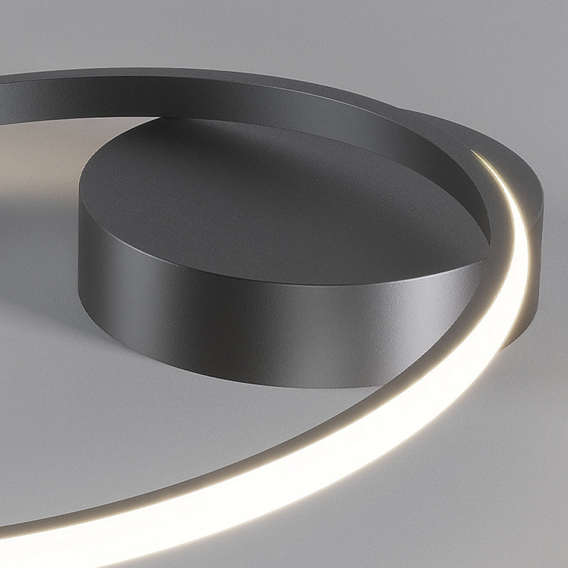 Plafonnier LED circulaire créatif moderne en aluminium à 3 lumières avec abat-jour en acrylique