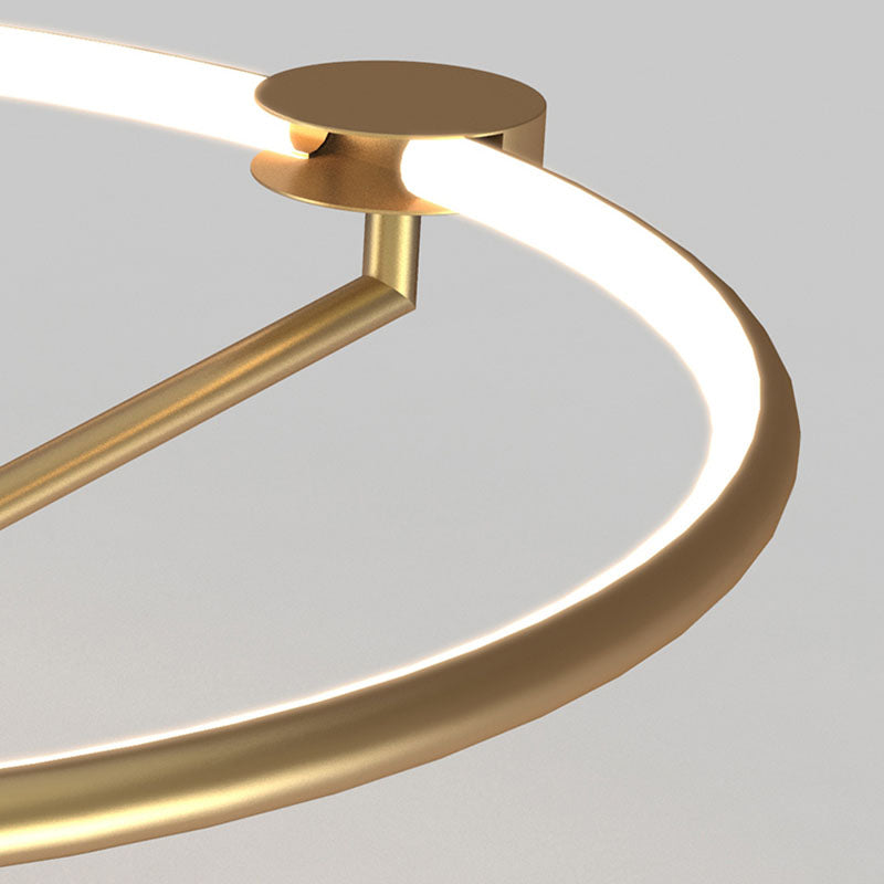 Montaje de vidrio de vidrio transparente de oro lámpara de techo de círculo moderno para dormitorio