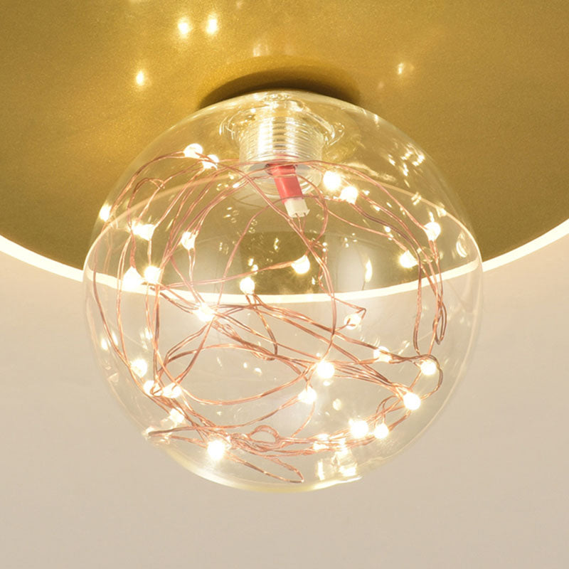 Global Glass Plafonnier moderne à 1 lumière à montage encastré à LED pour couloir