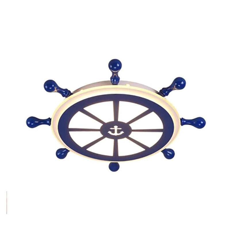 Plafonnier LED bleu en métal pour enfants, luminaire de plafond pour chambre d'enfant