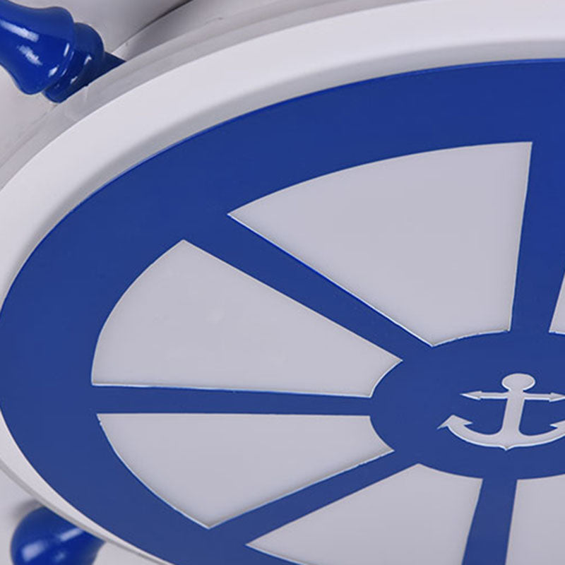 Plafonnier LED bleu en métal pour enfants, luminaire de plafond pour chambre d'enfant