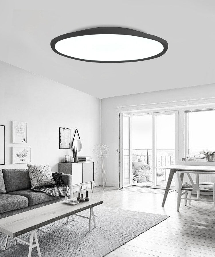 Plafonnier moderne à LED circulaire en aluminium à 1 ampoule pour chambre à coucher