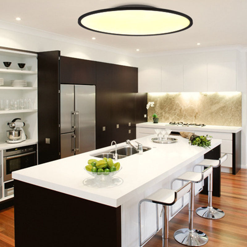 Plafonnier moderne à LED circulaire en aluminium à 1 ampoule pour chambre à coucher