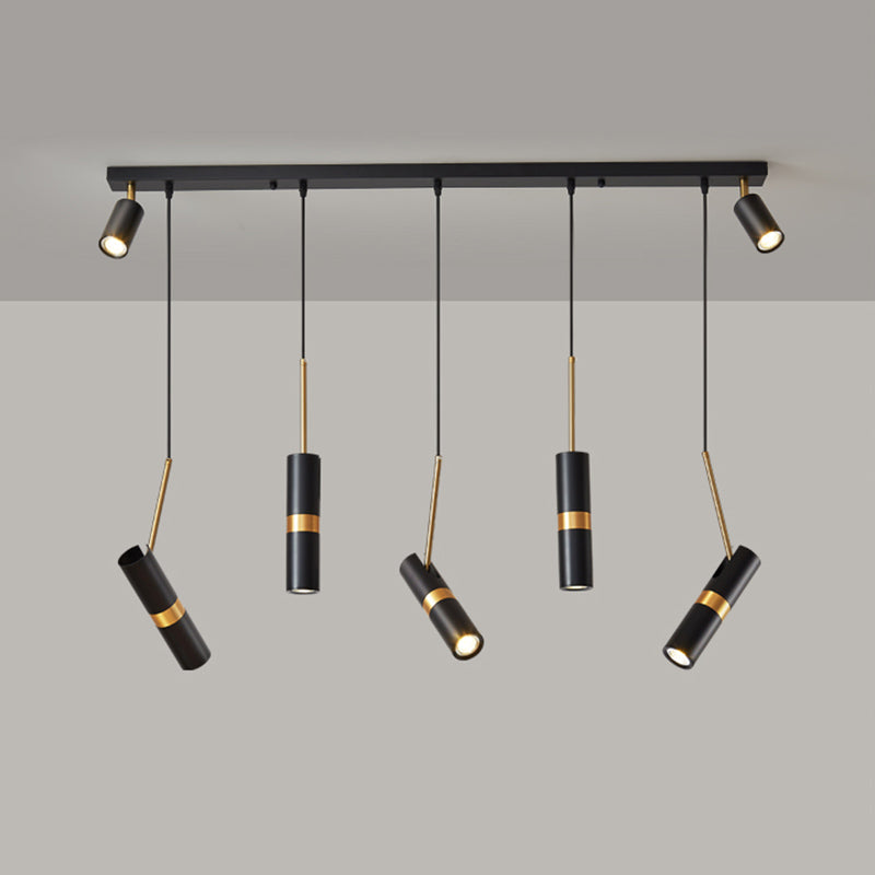 Idee per illuminazione dell'isola a led in metallo moderno lampada lampadario lineare per sala da pranzo