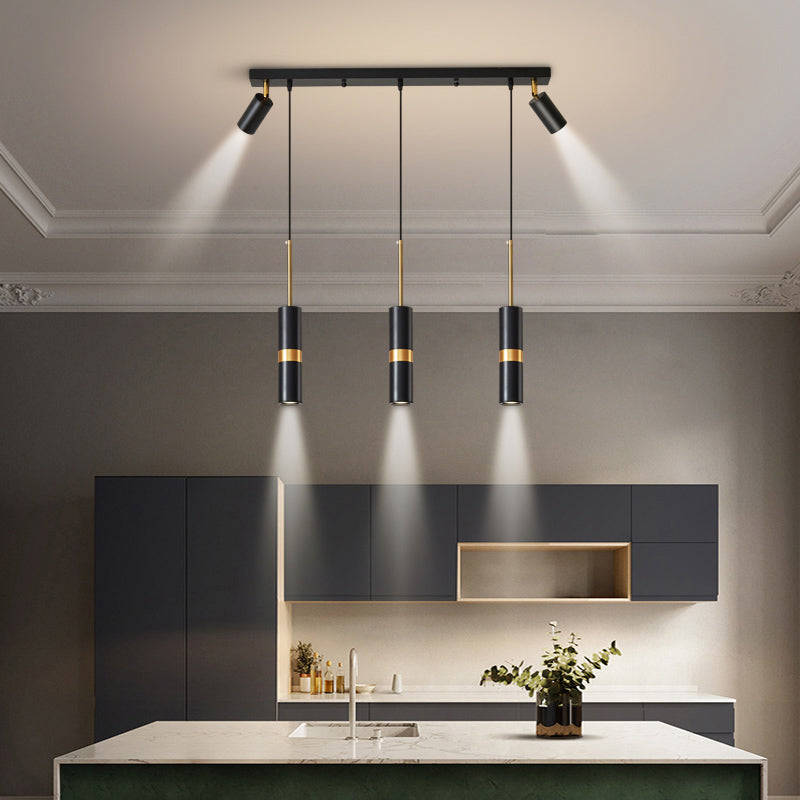 Idee per illuminazione dell'isola a led in metallo moderno lampada lampadario lineare per sala da pranzo