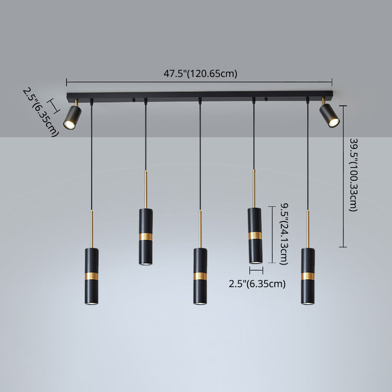 Idee per illuminazione dell'isola a led in metallo moderno lampada lampadario lineare per sala da pranzo