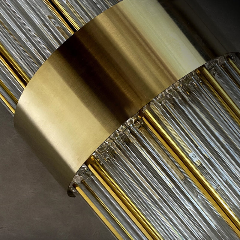 Hexagon Wall Mounted Light Fixture Modern Style Crystal 2-Lights Wall Lighting in Gold