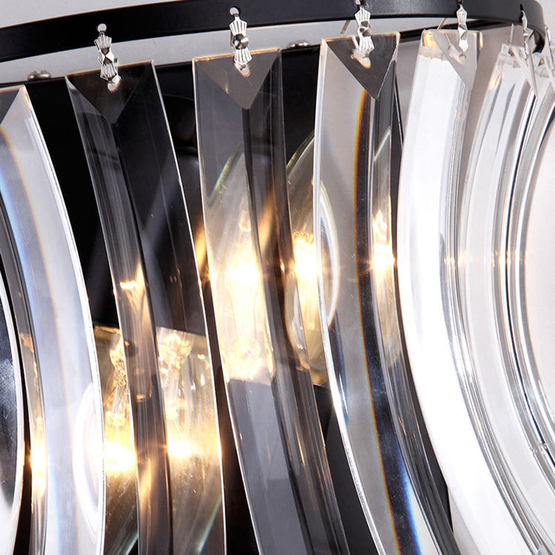 Moderne Stil gebogene Wandleuchten klare Kristall 2 Leichter Wandlampen in Gold und Schwarz