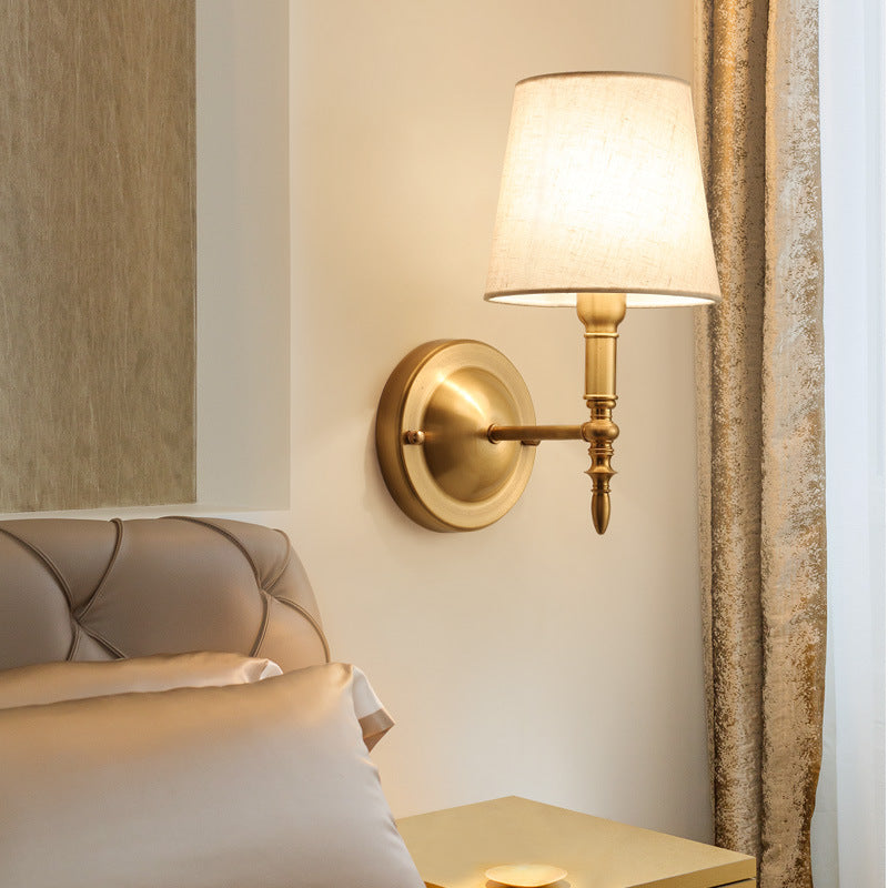 eometric Shade Wall Lighting Modern Simple Style Glass 1 Light Sconce Light in Gold