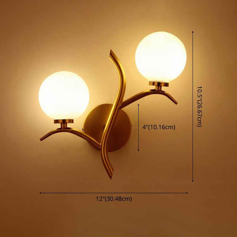 Modern Simple Style Round Disc Shade Wall Sconce Metal 2 Lights Sconces in Gold Finish