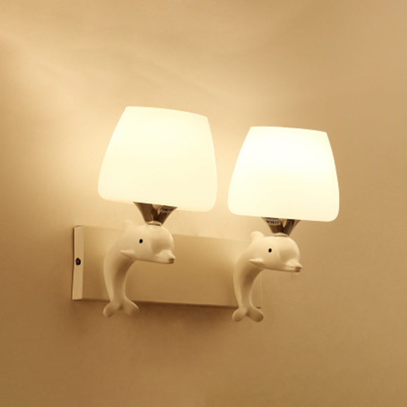 Modern Simple Style Round Disc Shade Wall Sconce Metal 2 Lights Sconces in Gold Finish