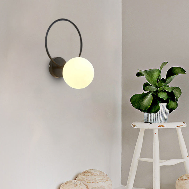 1-Light Oval Wall Sconce Modern Simple Style Glass Wall Lighting in Gold