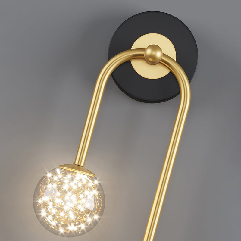 Modern Simple Style Round Disc Shade Wall Sconce Metal 2 Lights Sconces in Gold Finish