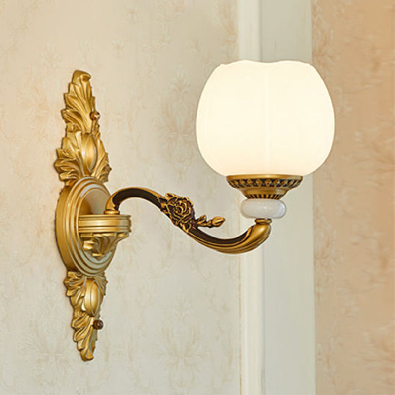 2-Lights Geometric Wall Sconce Modern Simple Style Glass Wall Lighting in Gold