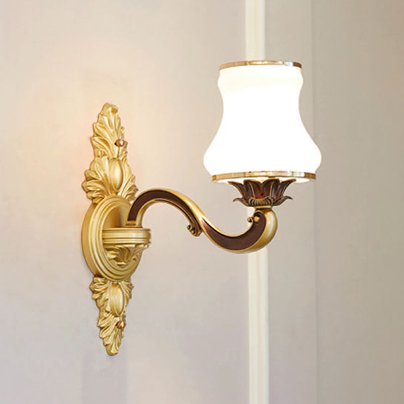 2-Lights Geometric Wall Sconce Modern Simple Style Glass Wall Lighting in Gold