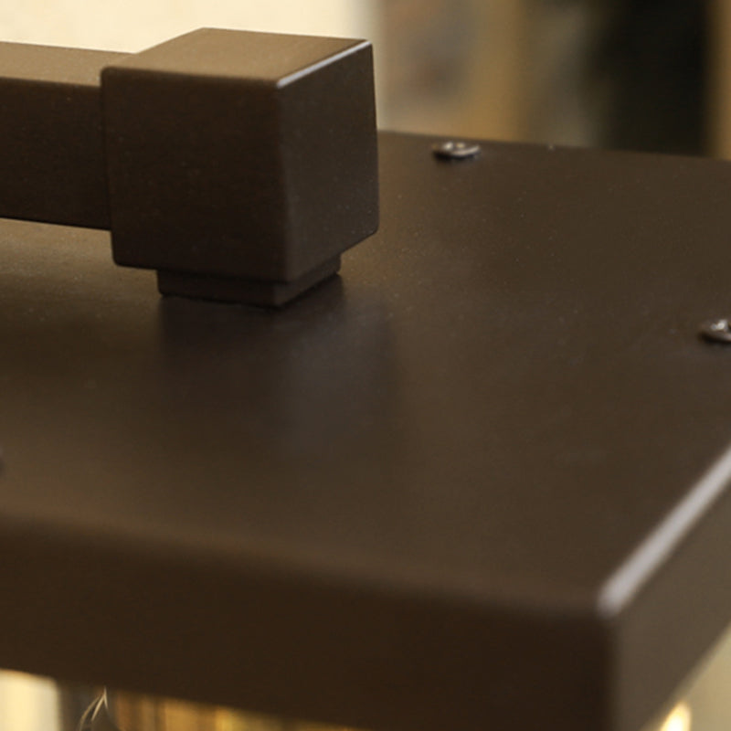 1-Light Rectangular Wall Sconce Modern Simple Style Glass Wall Lighting in Black