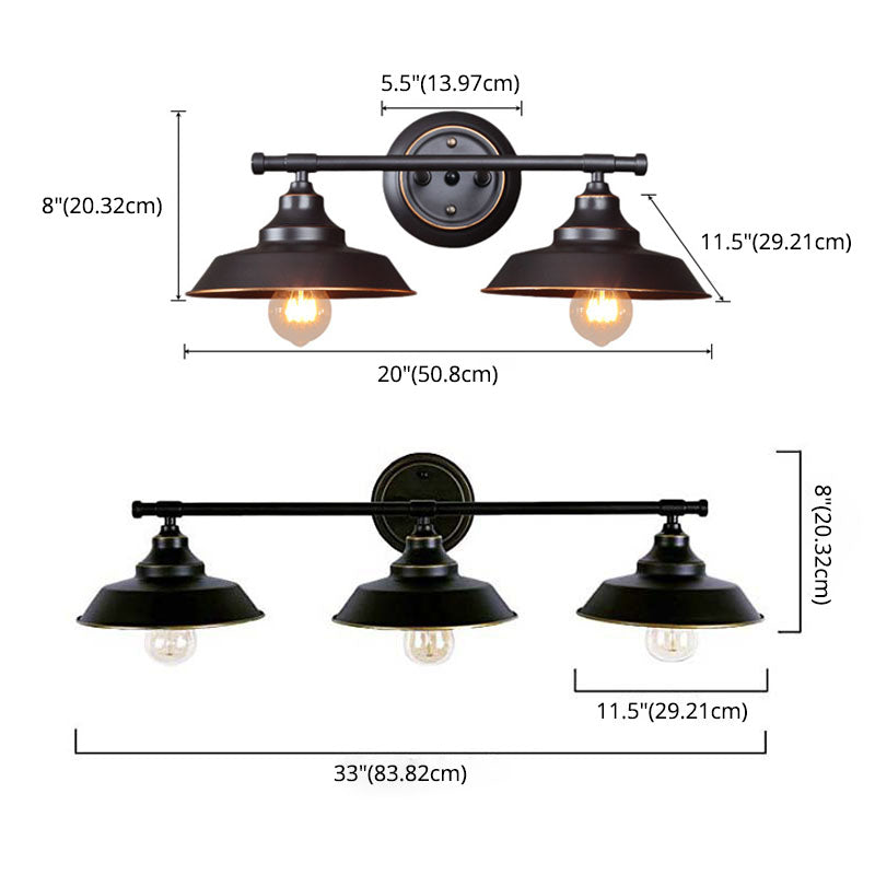 Spresso Barn Barn Wall Donce en luz de pared de hierro retro de estilo retro industrial para el baño