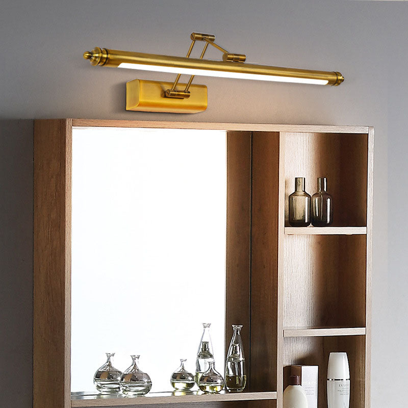 Lumière murale à LED linéaire en acier inoxydable en simplicité moderne lampe murale extensible en plastique pour salle de bain