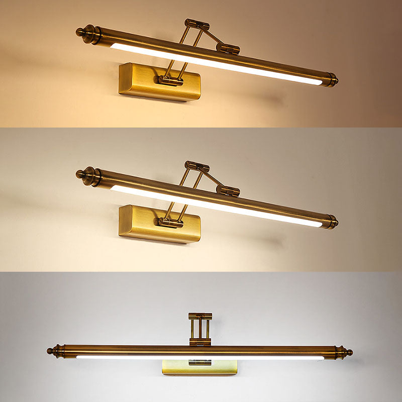 Lumière murale à LED linéaire en acier inoxydable en simplicité moderne lampe murale extensible en plastique pour salle de bain