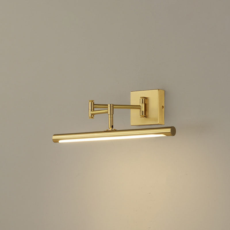 Gold lineare LED -Wandlampe im modernen kreativen Kupfer -Verstellbarleuchten mit Acrylschatten