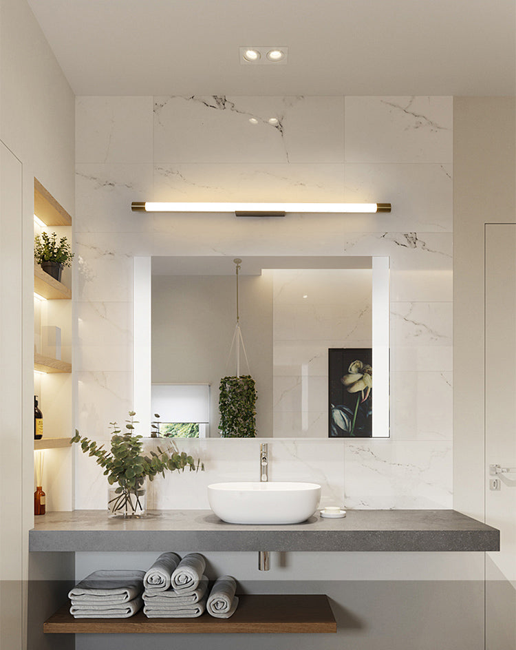 Lampe murale LED linéaire or dans la lumière murale en aluminium concis moderne avec une teinte acrylique