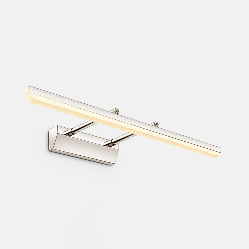 Silbere lineare LED Ausleitbare Wandlampe im modernen Stil Edelstahlwandleuchte mit Acrylschatten