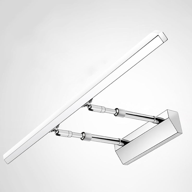 Silbere lineare LED Ausleitbare Wandlampe im modernen Stil Edelstahlwandleuchte mit Acrylschatten