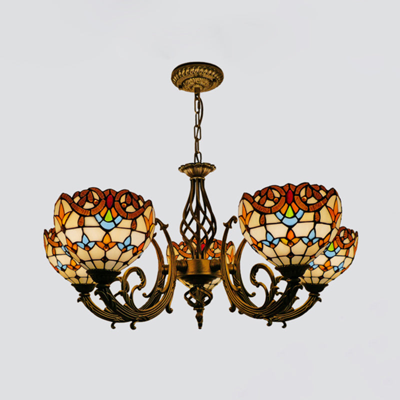 Tiffany Creative Sputnik Light Light Light Ironing Lampada con tonalità di vetro colorato