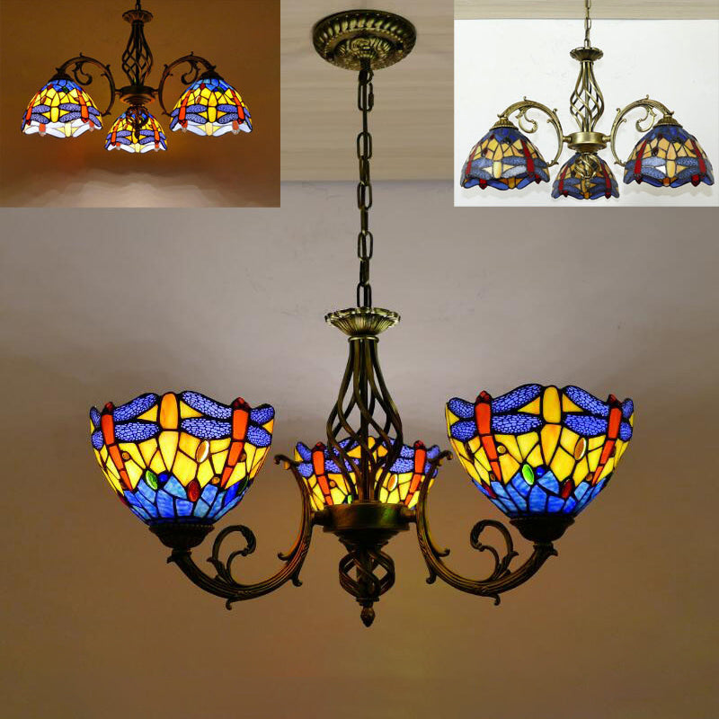 Tiffany Creative Sputnik Light Light Light Ironing Lampada con tonalità di vetro colorato