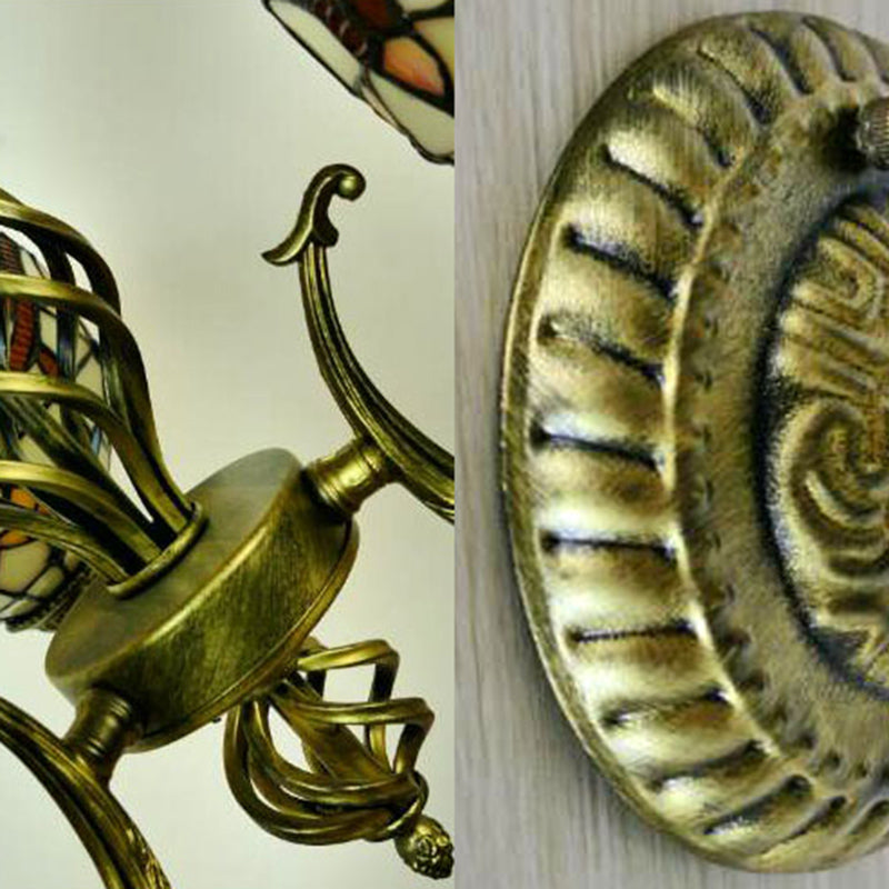 Tiffany Creative Sputnik Light Light Light Ironing Lampada con tonalità di vetro colorato