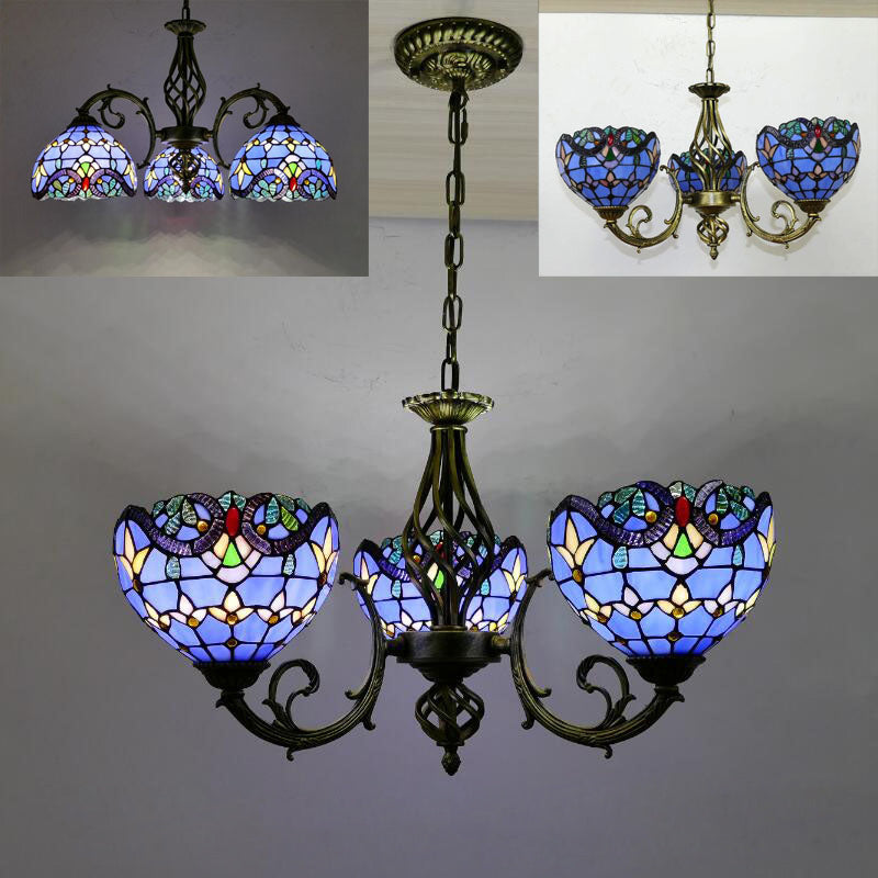 Tiffany Creative Sputnik Light Light Light Ironing Lampada con tonalità di vetro colorato