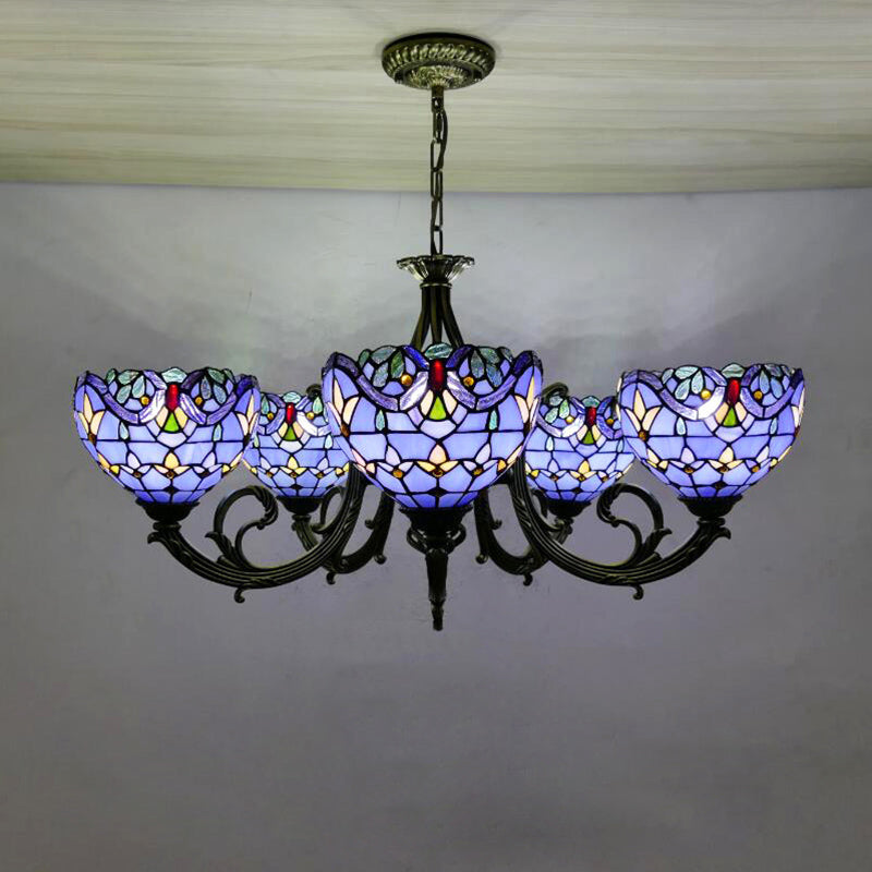 Tiffany Creative Sputnik Light Light Light Ironing Lampada con tonalità di vetro colorato