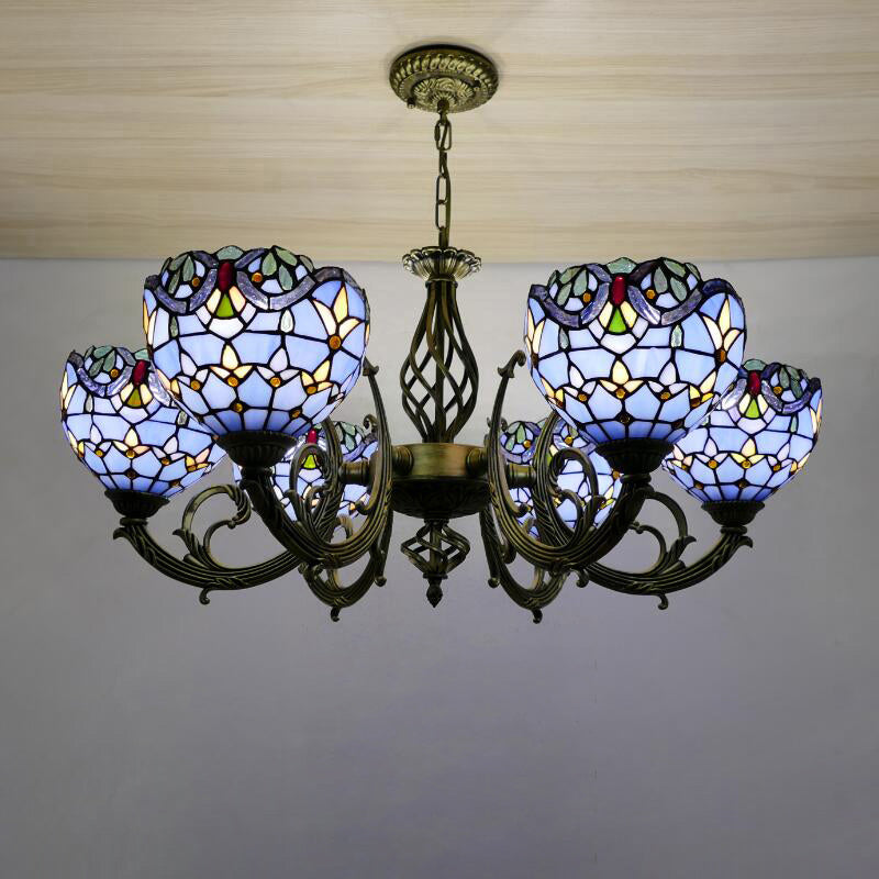 Tiffany Creative Sputnik Light Light Light Ironing Lampada con tonalità di vetro colorato