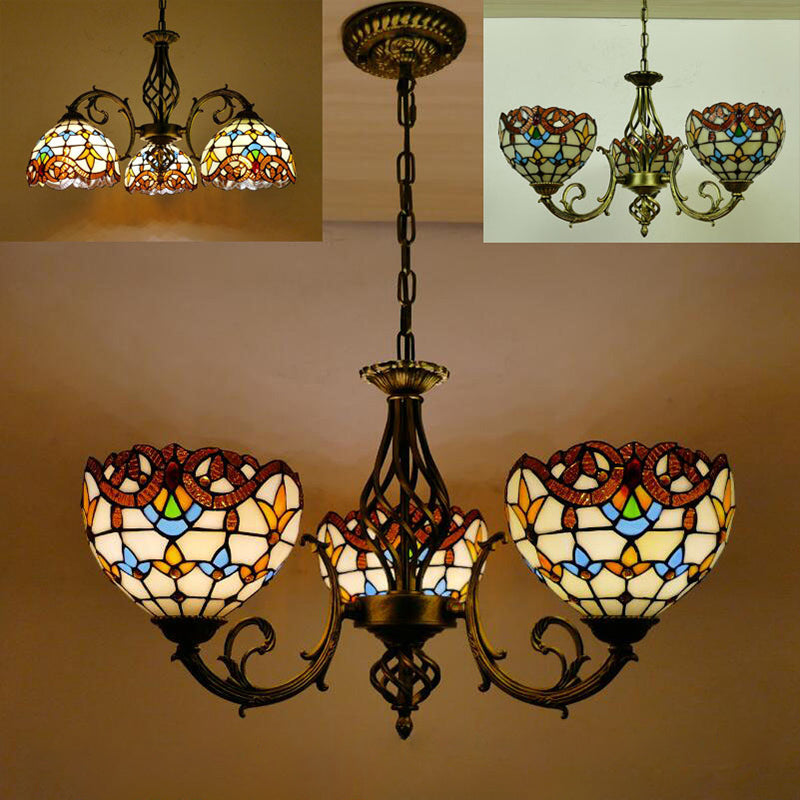 Tiffany Creative Sputnik Light Light Light Ironing Lampada con tonalità di vetro colorato